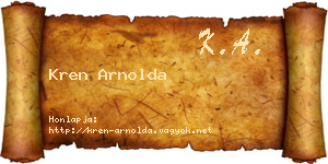Kren Arnolda névjegykártya